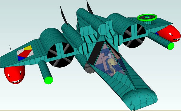 USNR F-II-A-FGHTR fighter with F-II-a missiles