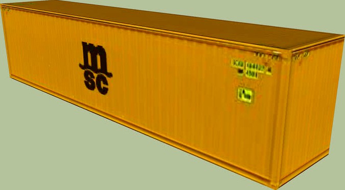 MSC WEATHERED 40FT SHIPPING CONTAINER MODEL OO HO N GAUGE PRE CUT CARD DESIGNS 
