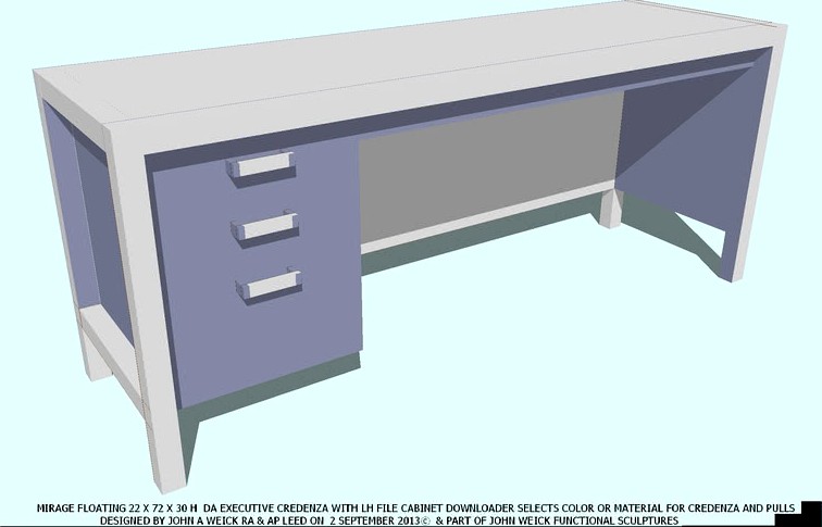 CREDENZA SELECT COLOR LH FILE CABINET MIRAGE BY JOHN A WEICK RA