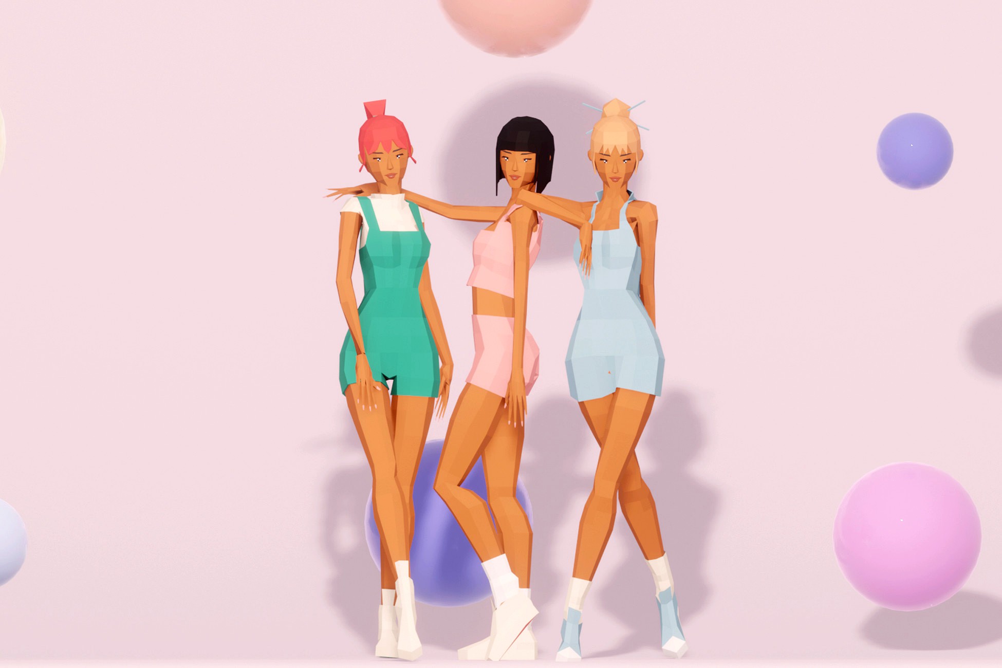 MAI | Low-Poly, Stylized, Female Character