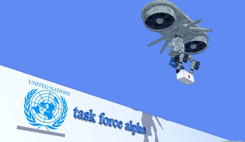 UN task force alpha-android command UAV unit