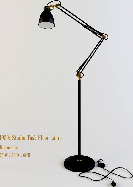 1930s Studio Task Floor Lamp