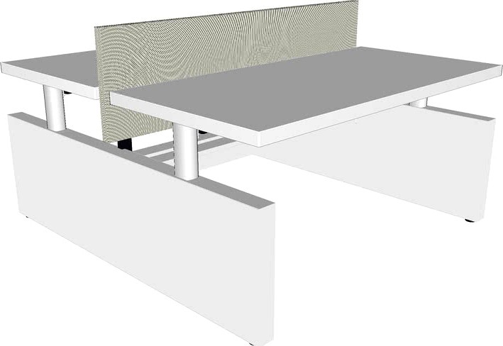 Ahrend Four_Two desk, Side panel leg double 2x160x80 with screen