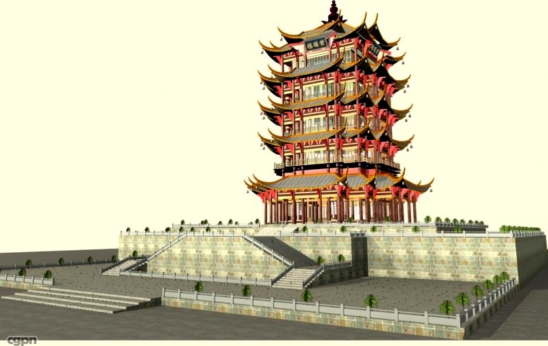 The Huanghelou Tower3d model