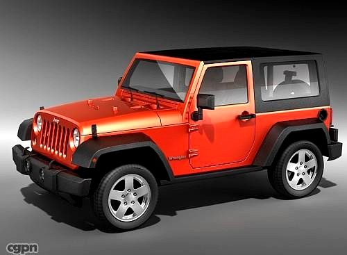 Jeep Wrangler 2008 mid-poly3d model