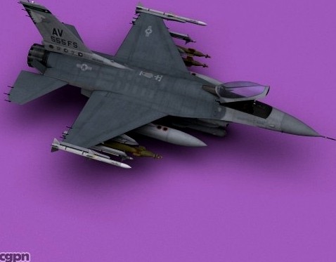 F-16CG of USAF 555th Fighter Squadron3d model