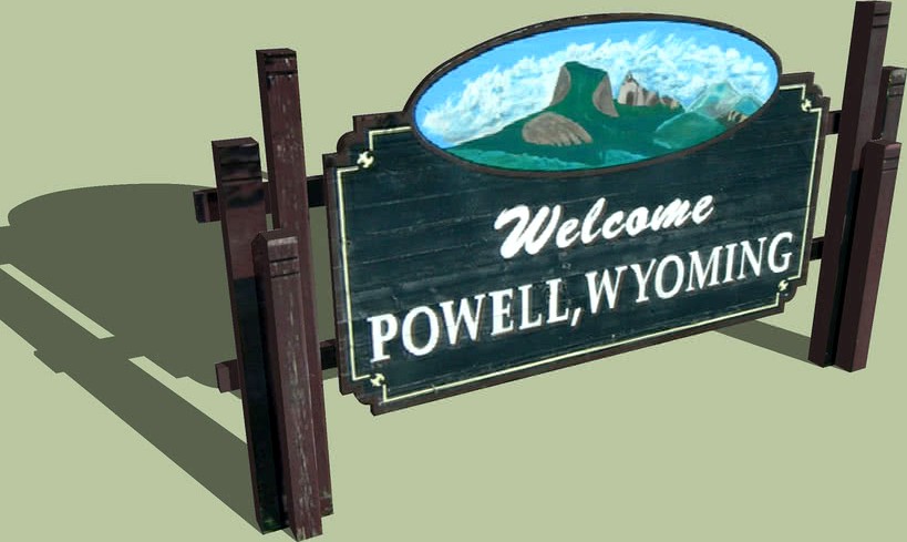 Welcome Sign Powell, Wyoming