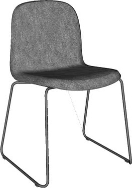 Visu chair - sled base, upholstred - by Muuto, designed by Mika Tolvanen