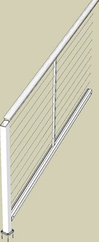 cable rail section 3d model