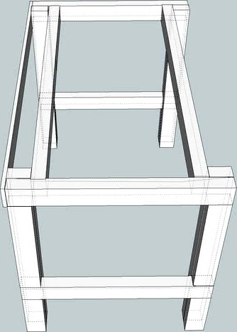 Basic Workbench Structure 3d model