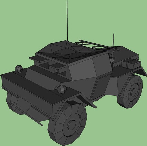 Daimler Dingo Scout car (low poly)