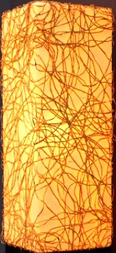 Lamp rattan and parchment