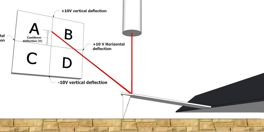 AFM normal deflection (bent) 3d model