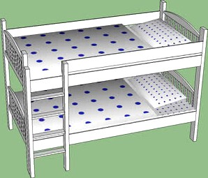 White Bunkbed