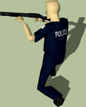 Officer Kneeling with Shotgun