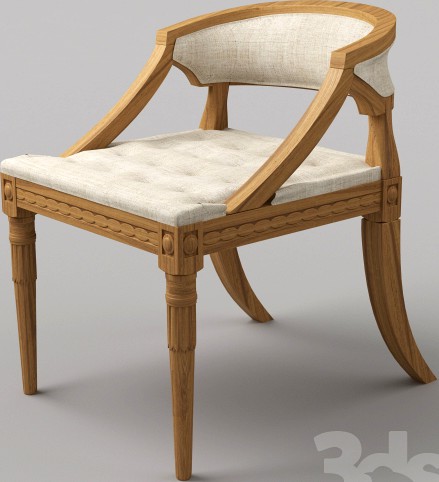Swedish Demi Lune Upholstered Chair