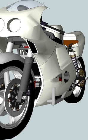 Detailed Rough Electric Motorcycle