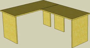 L shaped table