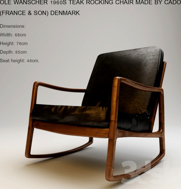 OLE WANSCHER 1960S TEAK ROCKING CHAIR