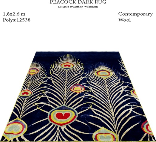 Peacock dark rug by Mathew Williamson