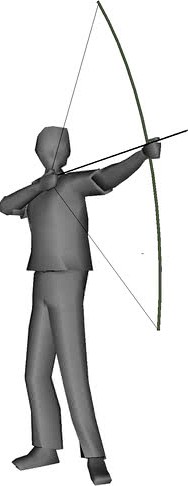 3D Man Holding Bow And Arrow