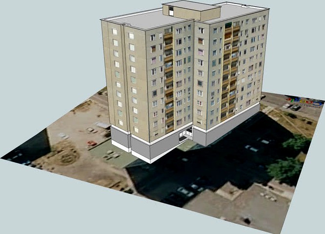 10 emeletes ház panel 3d model