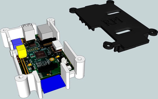 Raspberry Pi With 3d Printable Case Model Raspberry Pi With 3d Printable Case Model