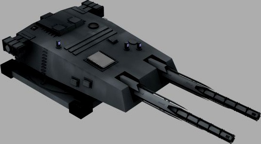Warship Battery Turret 3D Model