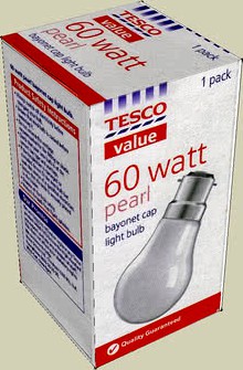 6Owatt Tesco Value Ligt Bulb Packigeing