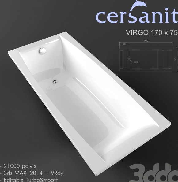 Cersanit Virgo 1700x150mm