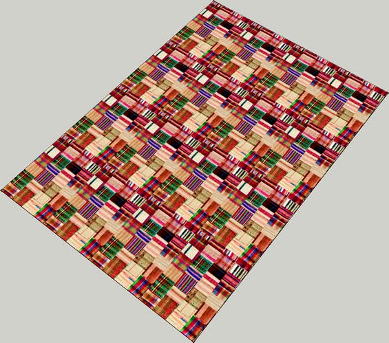 multi plaid patchwork rug