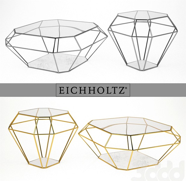 Eichholtz_table coffee asscher gold &amp; nickel