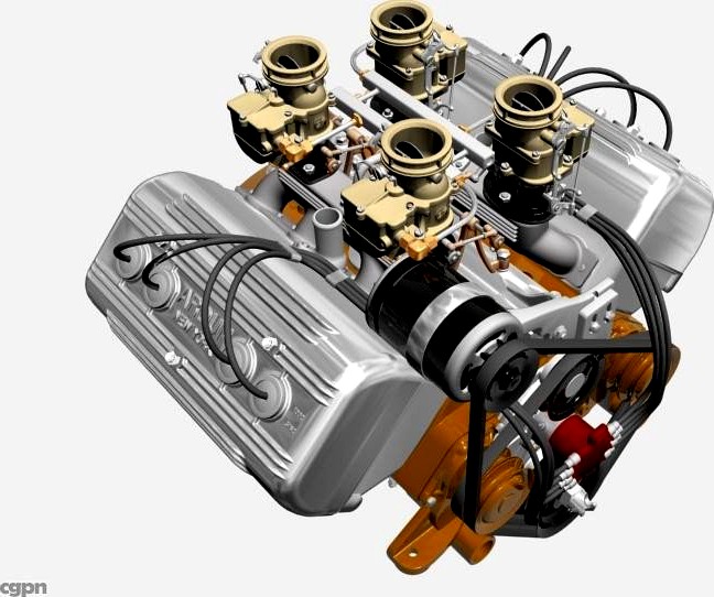 Ardun Stromberg V8 Engine3d model