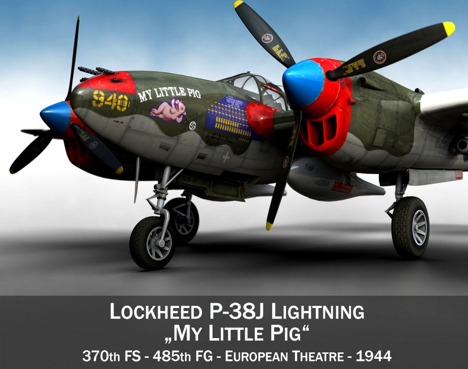 Lockheed P-38 Lightning - My little Pig3d model