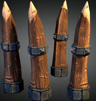 Wooden Spike pole 3D Model