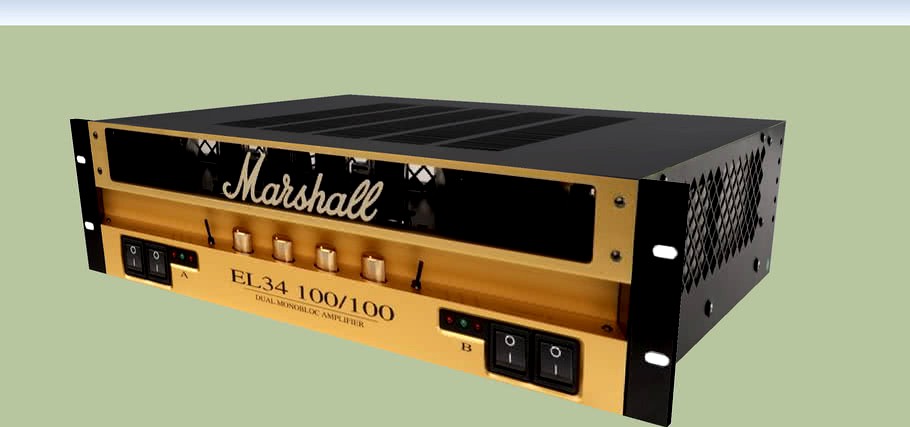 Marshall El34 100100 Dual Monobloc Amp 3d Model