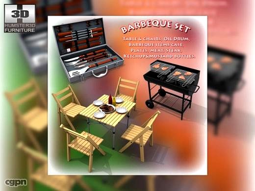 Barbeque Set3d model