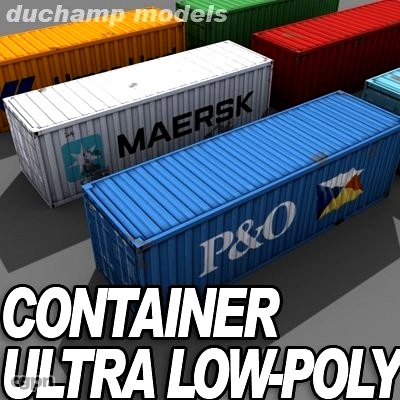 Low Poly ISO Containers3d model