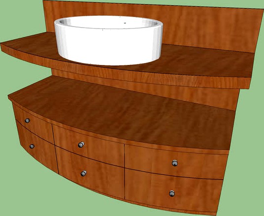 Mueble para lavabo en madera o laca