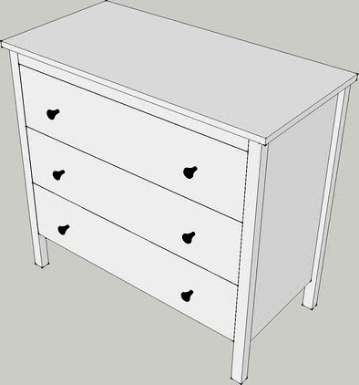 IKEA KOPPANG 3 drawer chest, white