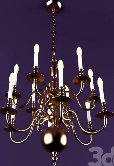 Ralph Lauren / BRASS CHIPPENDALE CHANDELIER