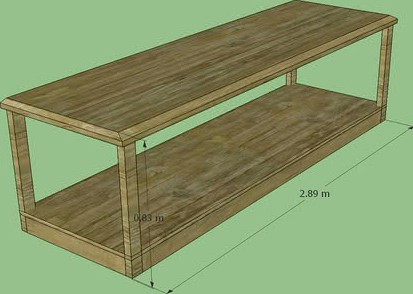 antic large sewing table