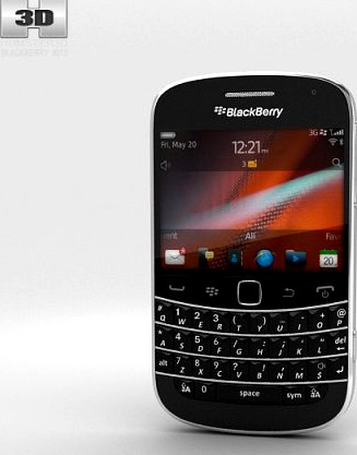BlackBerry Bold 9900 Black 3D Model