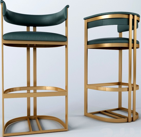 Calvin bar chair in ANTIQUE BRASS