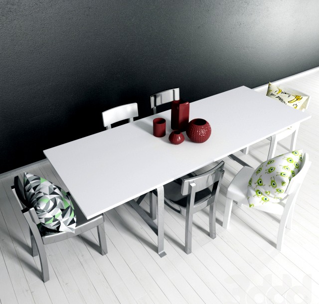 Dining table set.