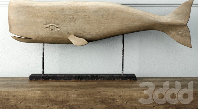 Carved Whale on Pedestal