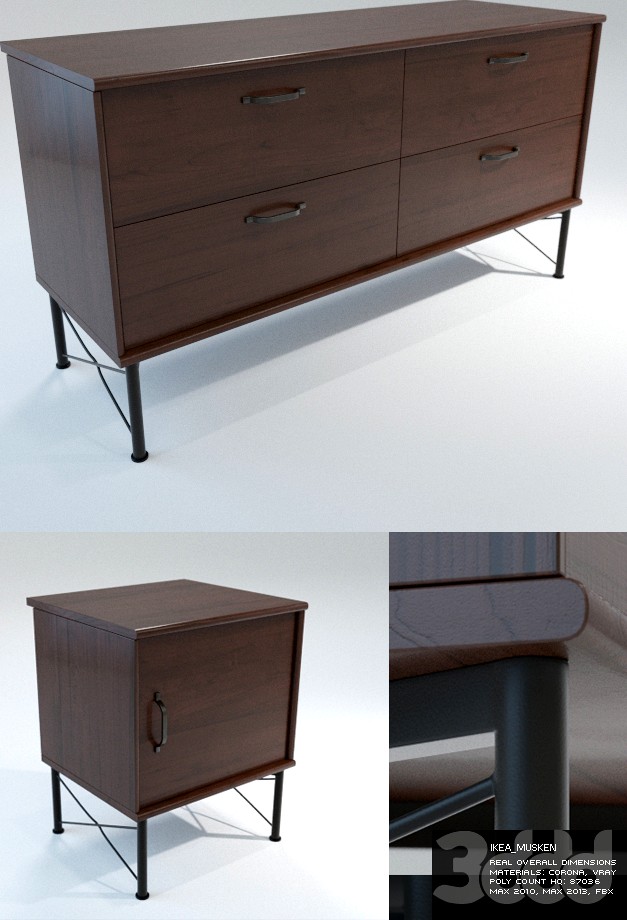 IKEA_MUSKEN (Chest and Bedside Table)