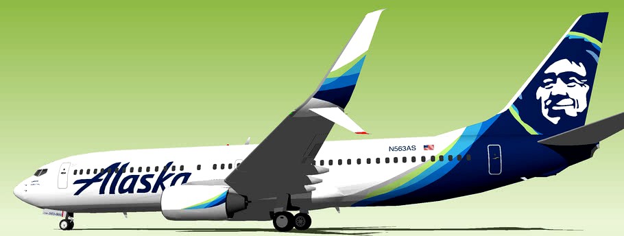 Alaska Airlines Boeing 737-890 N563AS (New Livery 2016) (Split Scimitar Winglets)