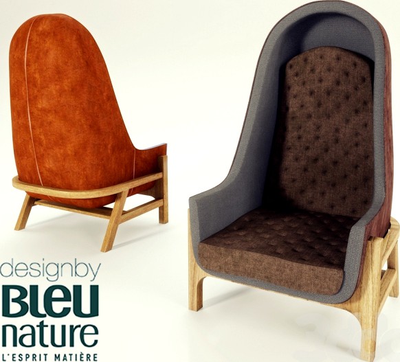 Wingback chair Bleu Nature