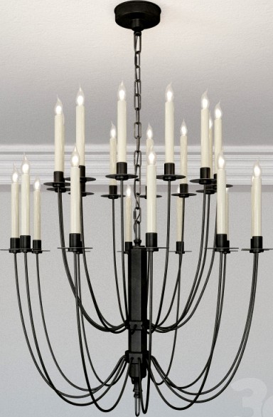 Thomas O Brien Erika Two-Tier Chandelier in Aged Iron by Visual Comfort TOB5205AI